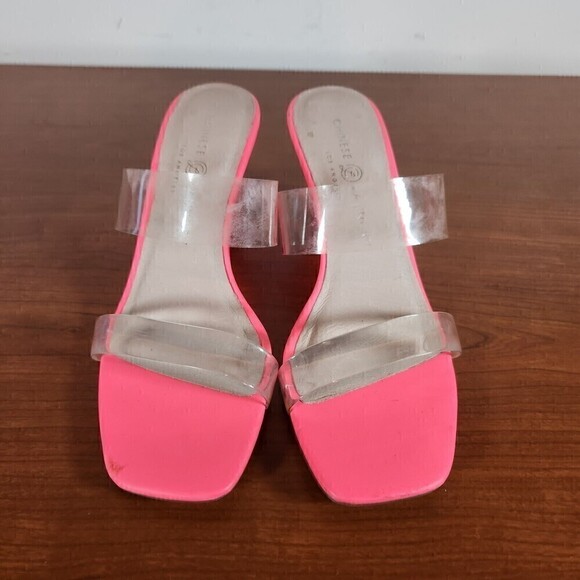 CHINESE LAUNDRY TANN Pink Designer Strappy Wedge Sandals Size 6.5 *FLAWS* - Picture 2 of 16